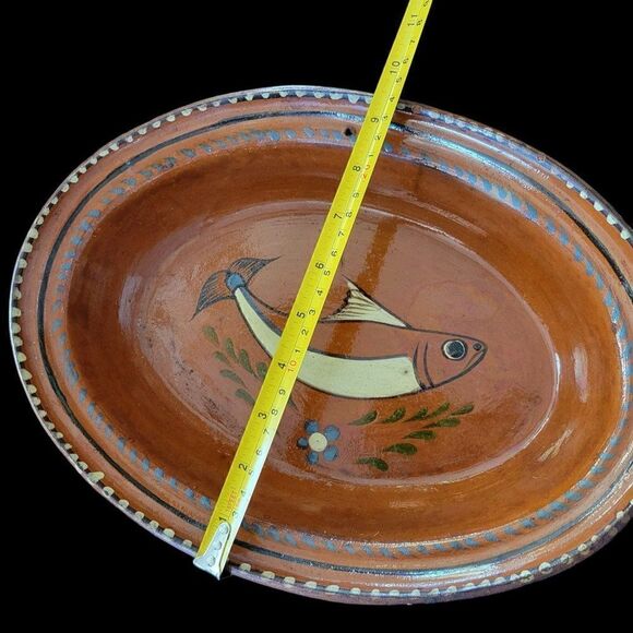Vintage Mexican Red Clay Decorative Serving Dish - Picture 6 of 6
